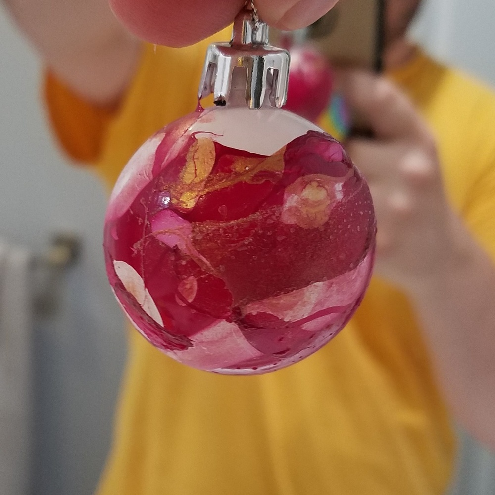 Swirled Nail Polish Art Ornament